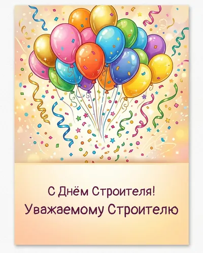 открытка с днём строителя!